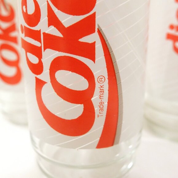 Set of 3 Vintage Diet Coke Glasses - Picture 4 of 6